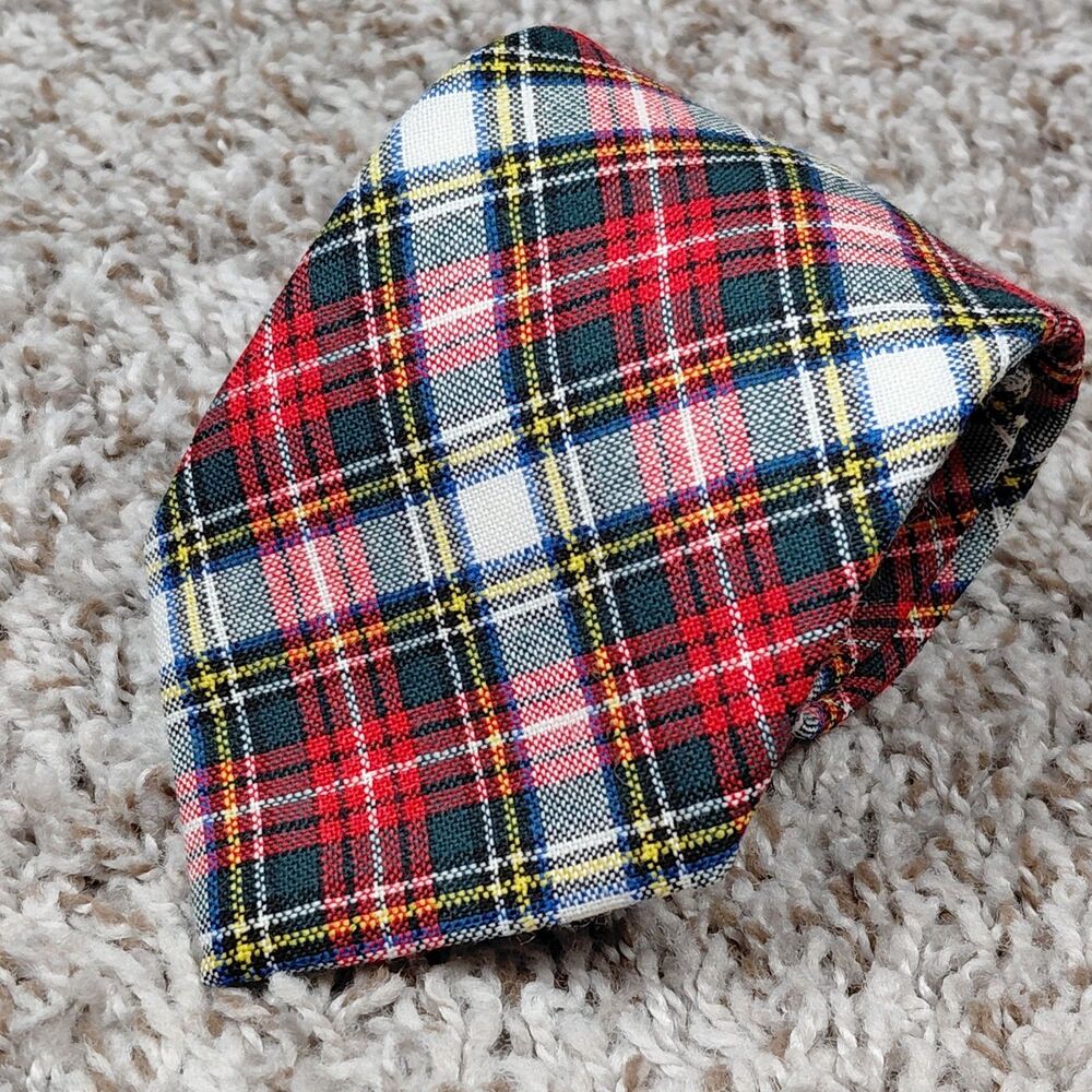 Brooks Brothers Makers 100% Wool Plaid Tie Mens Made In USA READ